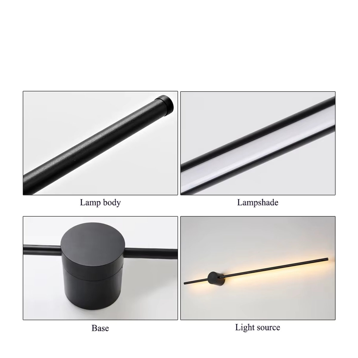 EnwYe LED Wandlampe in Schwarz im skandinavischen Design, Breite: 80 cm - Bild 3