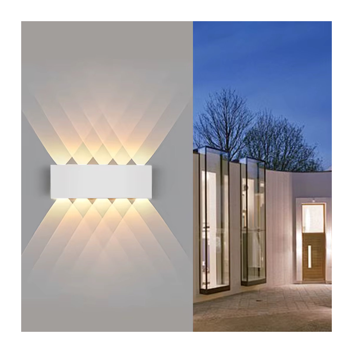 EnwYe LED Wandleuchte Modern IP65 Wasserdicht Weiß Kaltweiß - Bild 2