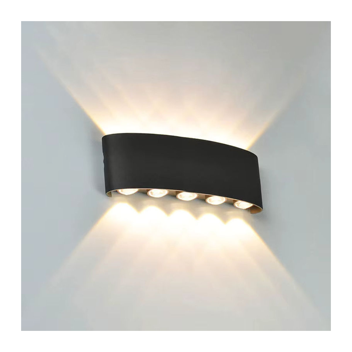EnwYe LED-Wandleuchte Up and Down in Schwarz, minimalistisches Design für Innen- und Außenbereiche - Bild 2