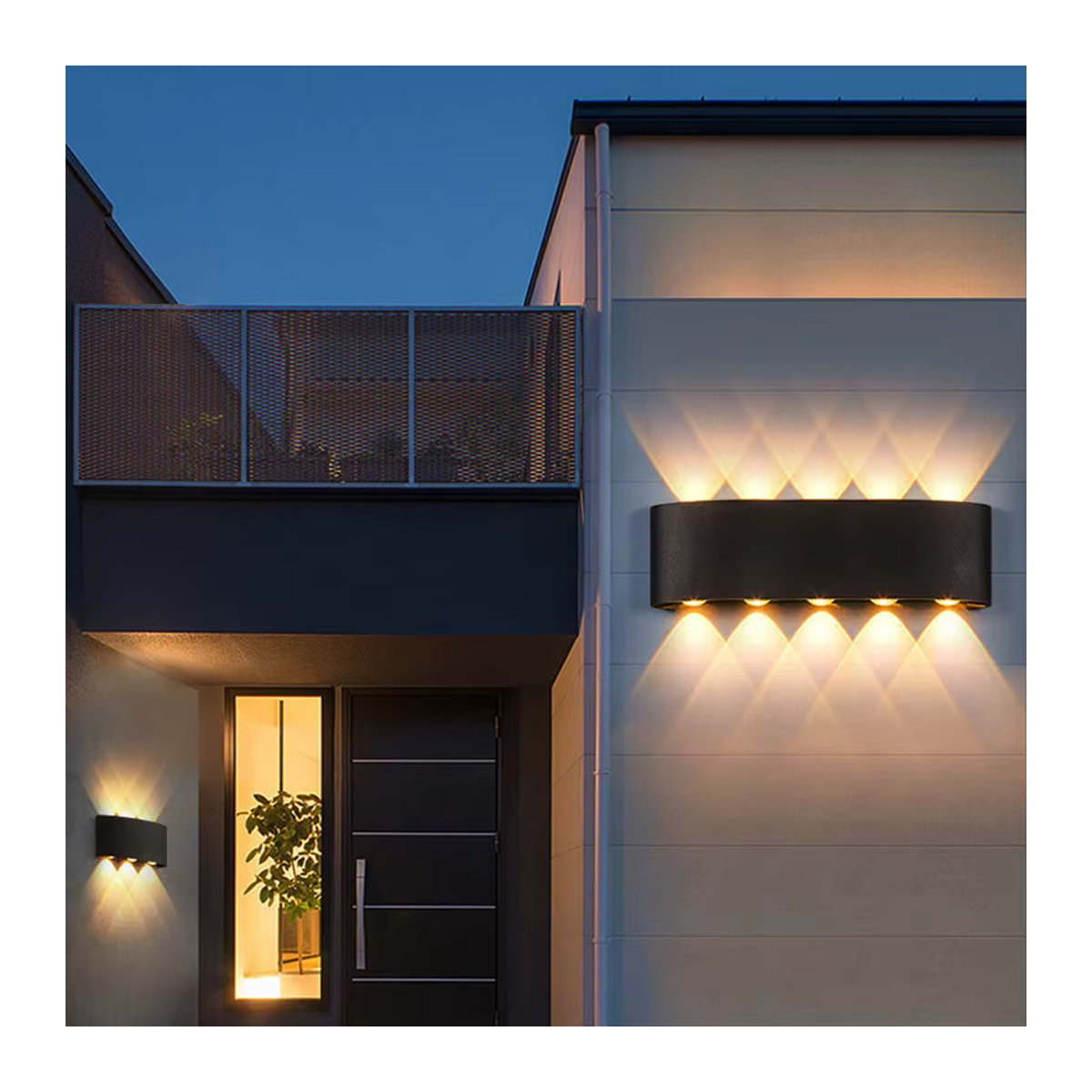 EnwYe LED-Wandleuchte Up and Down in Schwarz, minimalistisches Design für Innen- und Außenbereiche - Bild 3