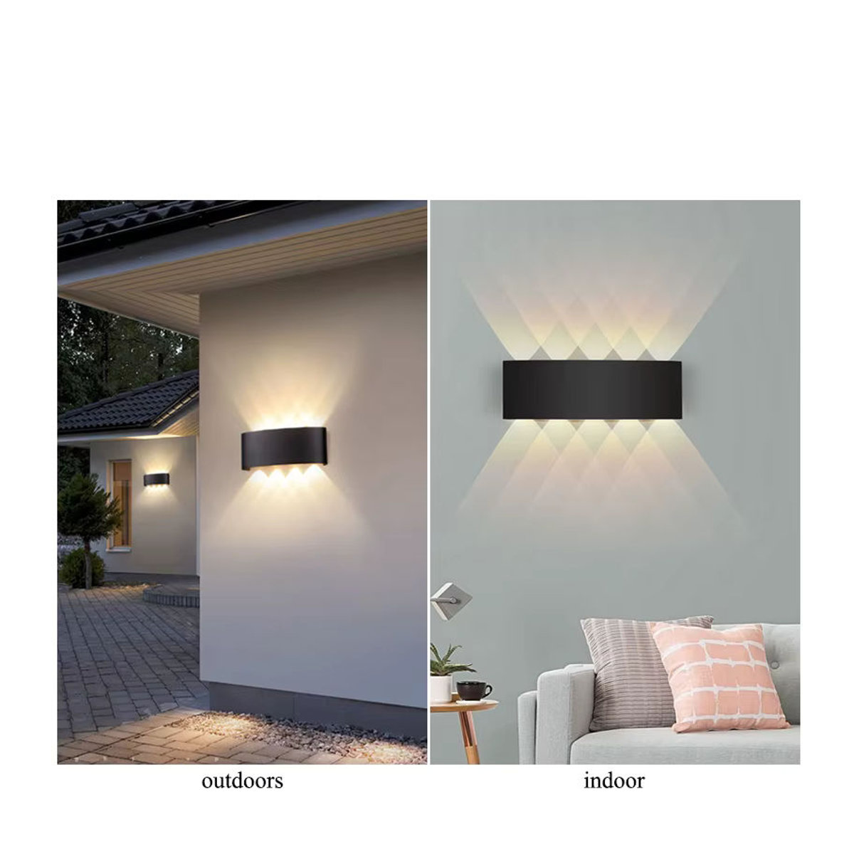 EnwYe LED-Wandleuchte Up and Down in Schwarz, minimalistisches Design für Innen- und Außenbereiche - Bild 4