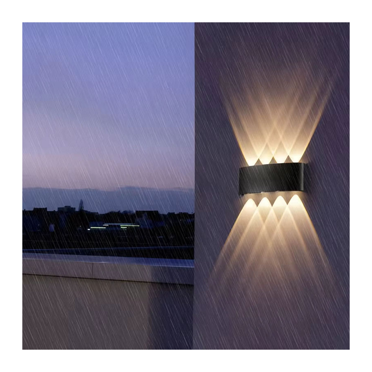 EnwYe LED-Wandleuchte Up and Down in Schwarz, minimalistisches Design für Innen- und Außenbereiche - Bild 5