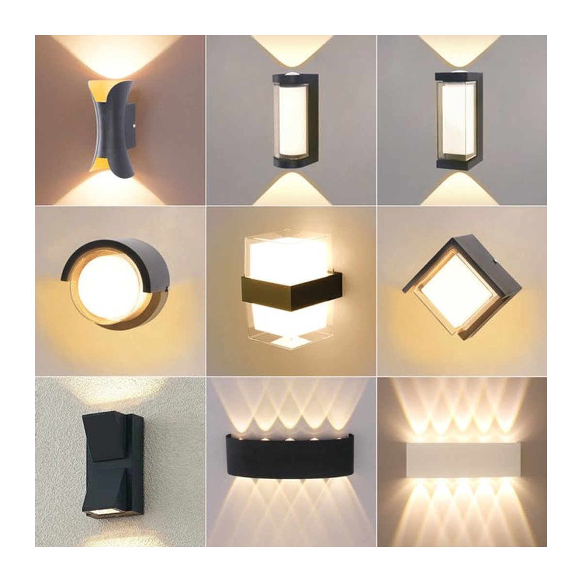 EnwYe Moderne LED Außenwandleuchte Wasserdicht in Schwarz für Garten Balkon und Veranda - Bild 1