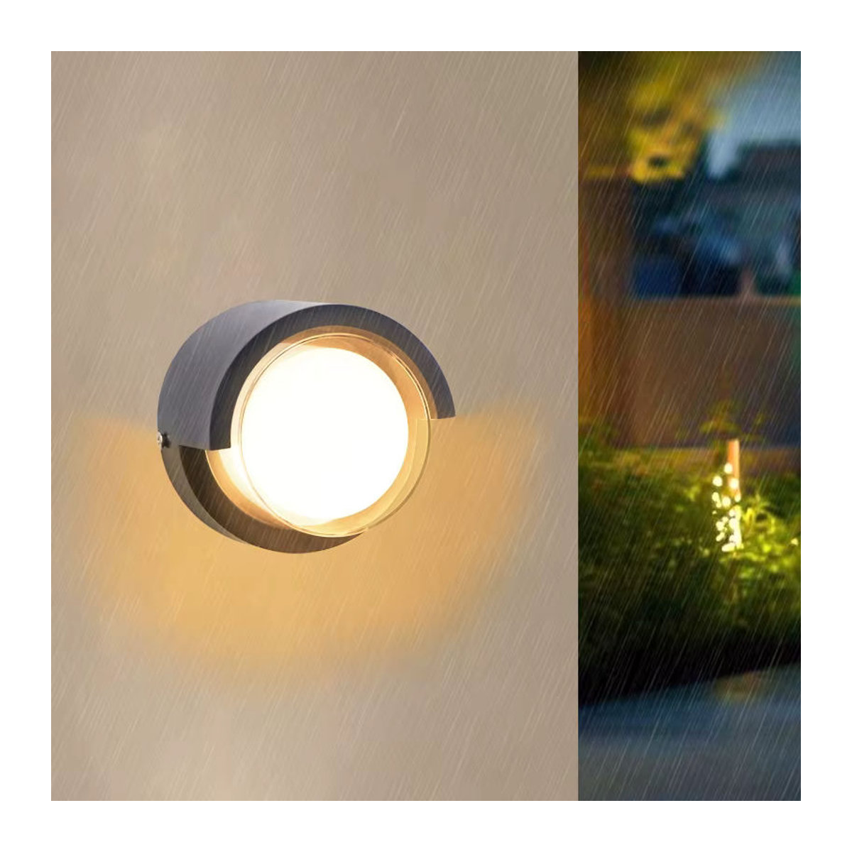 EnwYe Moderne LED Außenwandleuchte Wasserdicht in Schwarz für Garten Balkon und Veranda - Bild 3