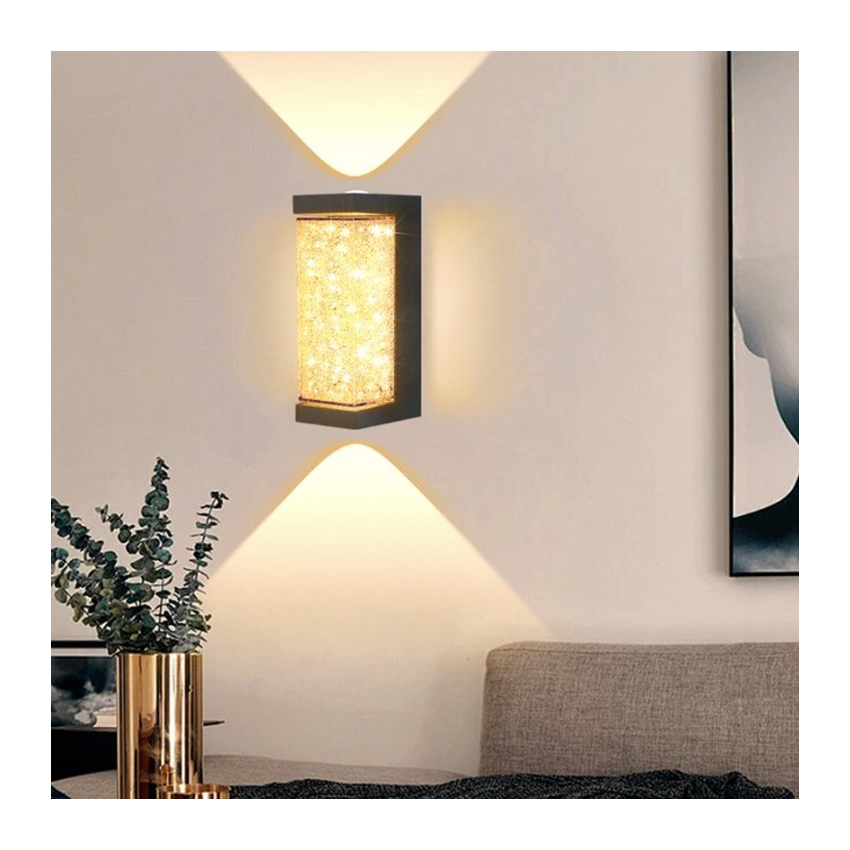 EnwYe Nordic Kristall Wandleuchte LED 10W Modern Minimalistisch Schwarz Glas - Bild 1