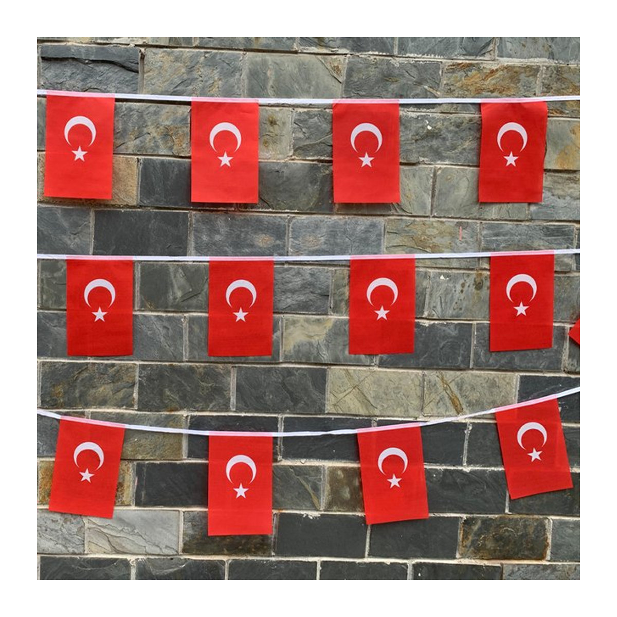 Eoodlove Türkei Flaggen Set, 20 Stück rote Textil-Banner für Innen und Außen, B/H: 14 x 21 cm - Bild 1