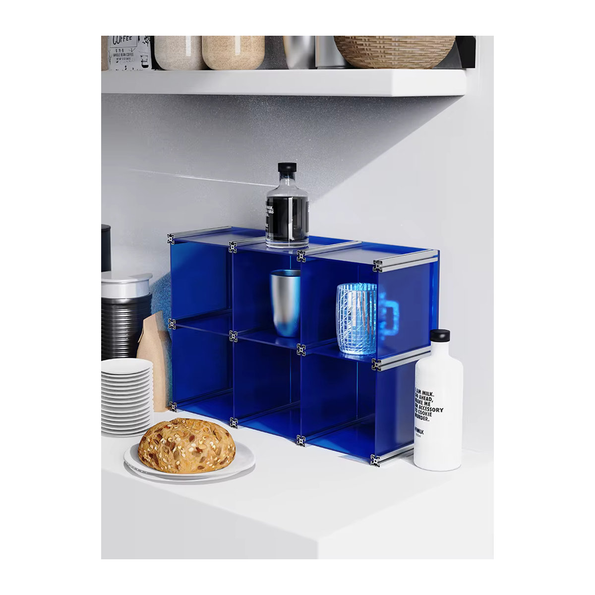 EpeiusHome Acryl Gitter Lagerregal Aufbewahrungsbox transparent - Bild 2