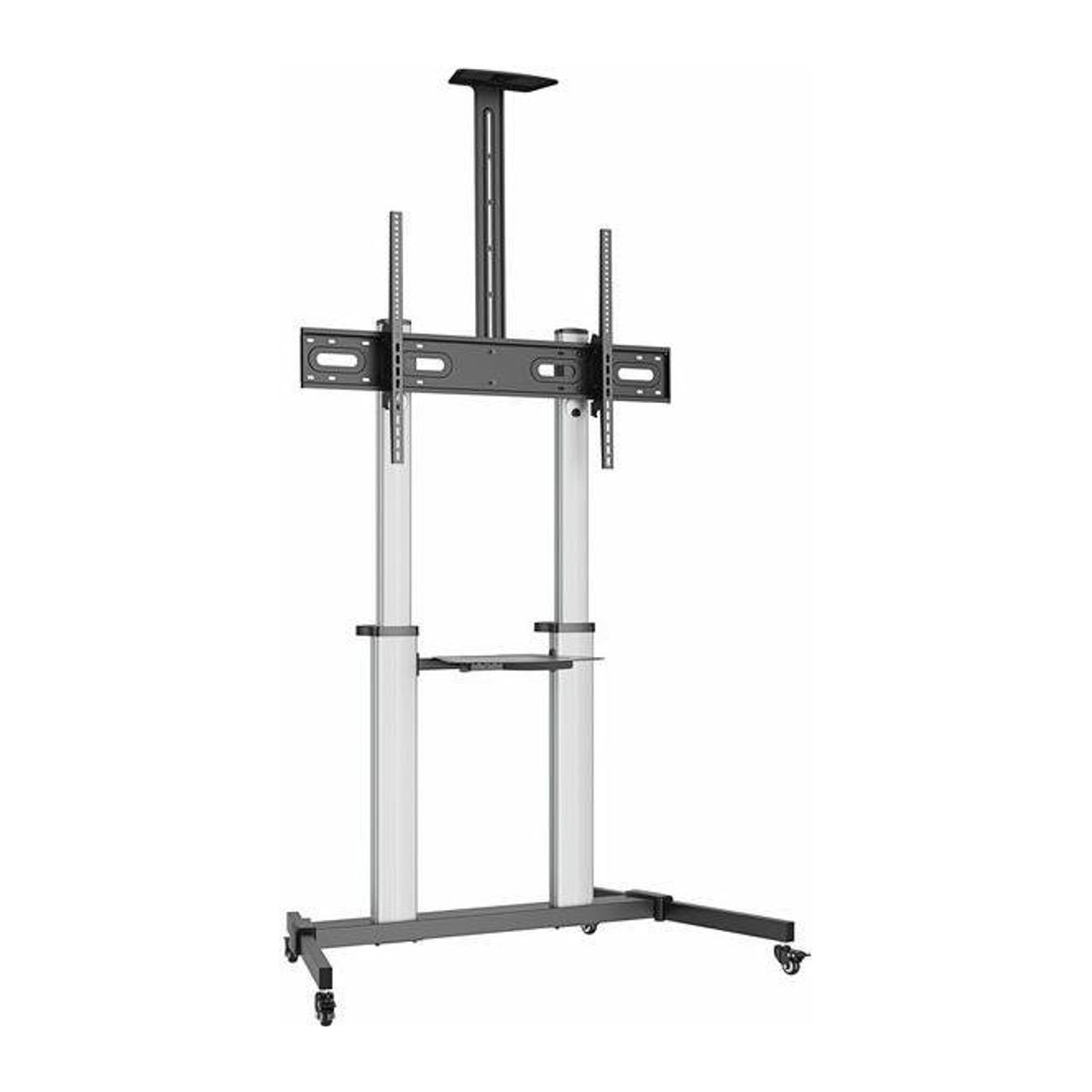 Equip 60-100 Eco Ultra-großer Display-TV-Wagen in Schwarz aus Aluminium, Kunststoff und Edelstahl, B/T: 1000 x 600 mm - Bild 1