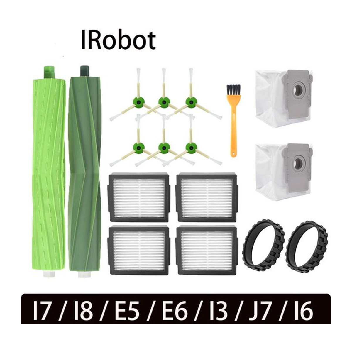 Ersatz Hauptseitenbürste für iRobot Roomba i7 i8 e5 e6 i3 j7 i6 Roboterstaubsauger in Grün - Bild 1