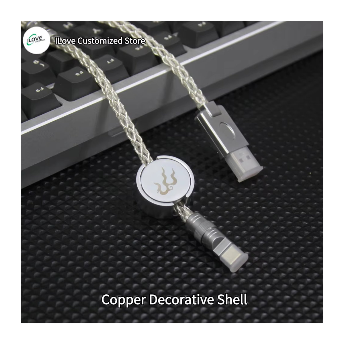 ERZHOU Single Crystal Copper 8-strängiges Geflecht-Kabel für mechanische Tastaturen in Weiß - Bild 5
