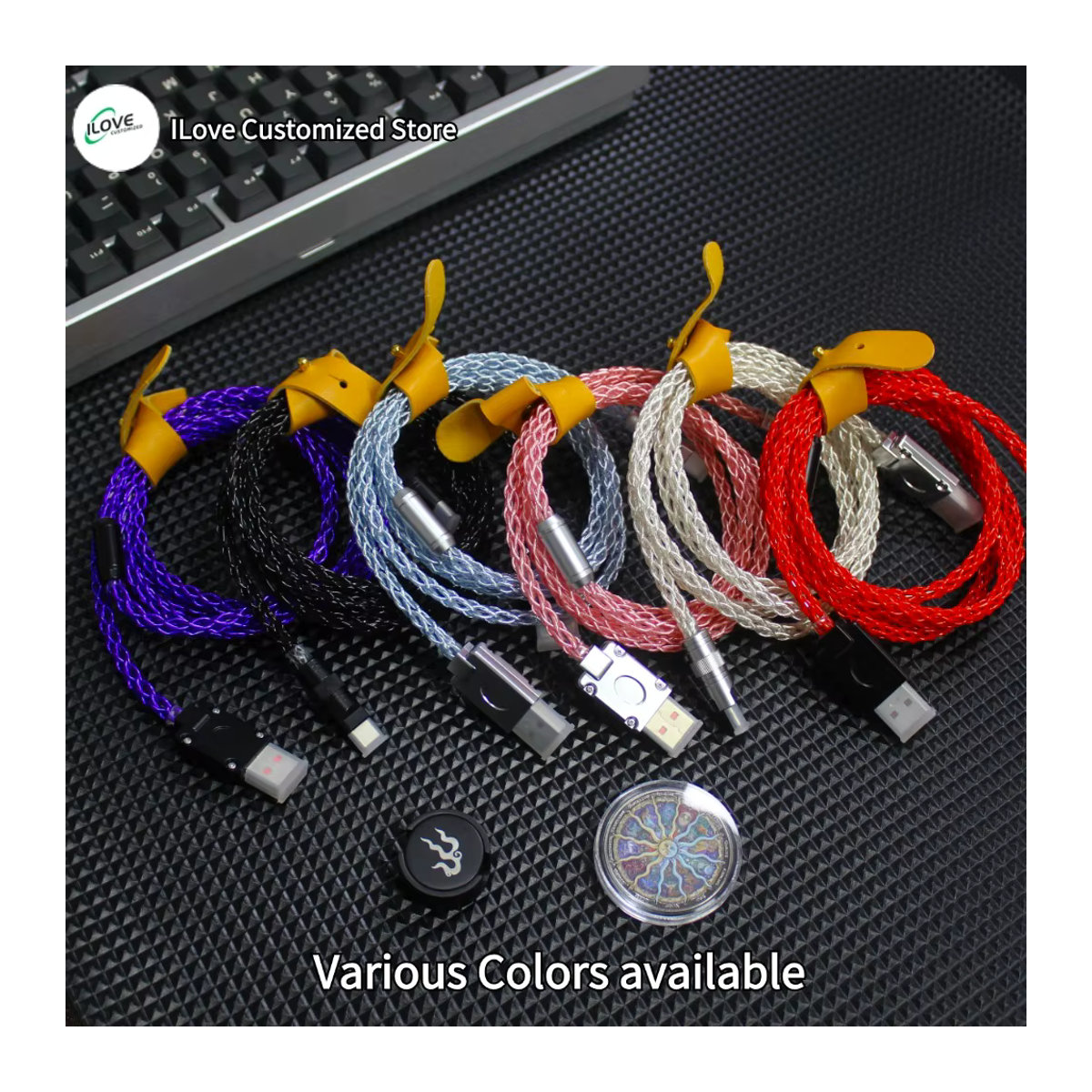 ERZHOU Single Crystal Copper 8-strängiges Geflecht-Kabel für mechanische Tastaturen in Weiß - Bild 6