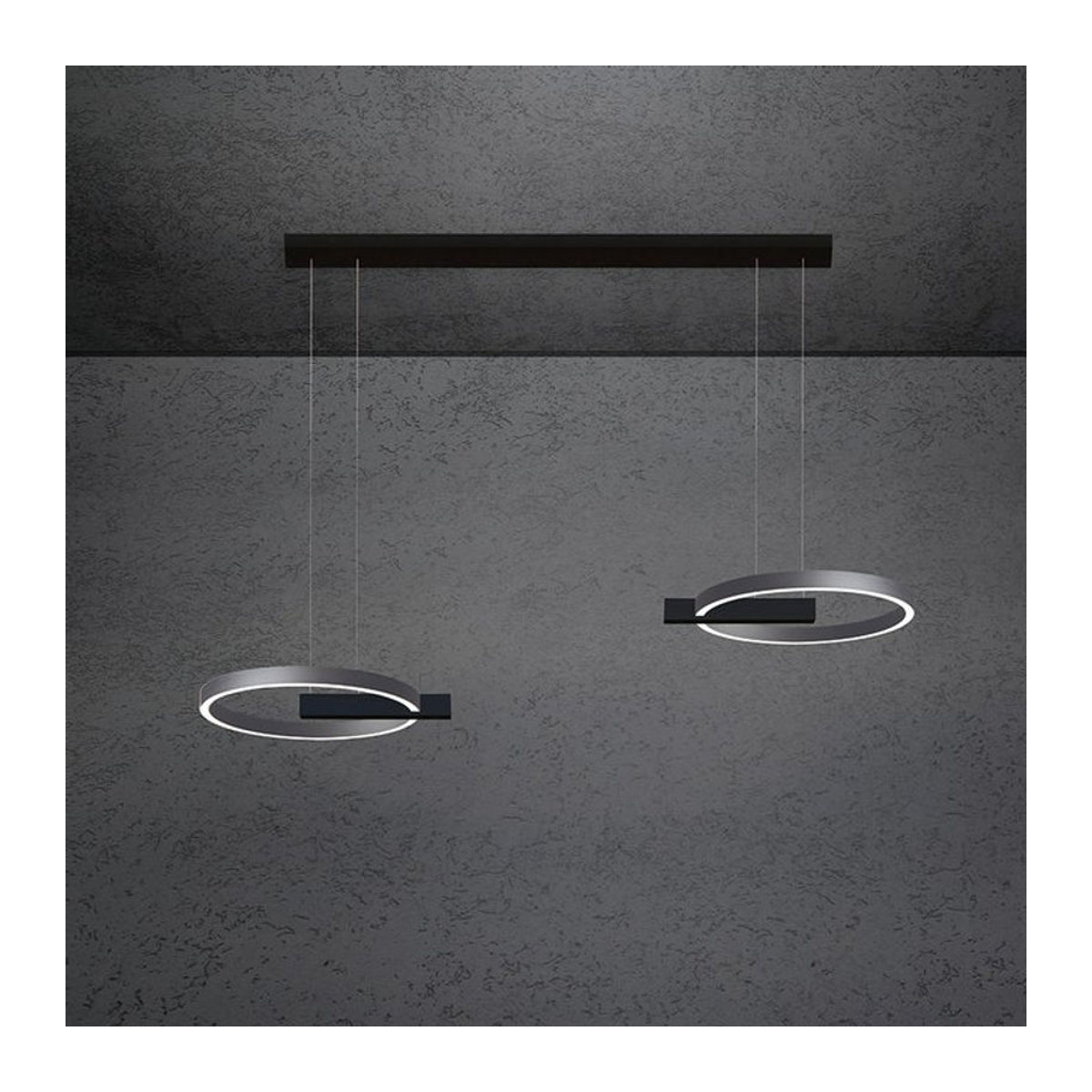 Escale Select Midnight Double 40 LED-Pendelleuchte in Schwarz und Anthrazit im modernen Design - Bild 1