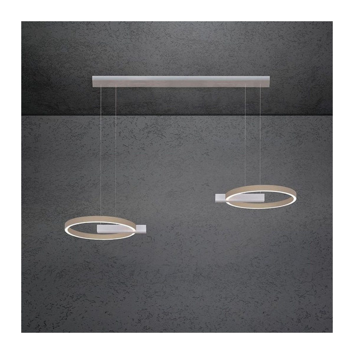 Escale Select Midnight Double LED-Pendelleuchte aus Aluminium in Taupe - Bild 1