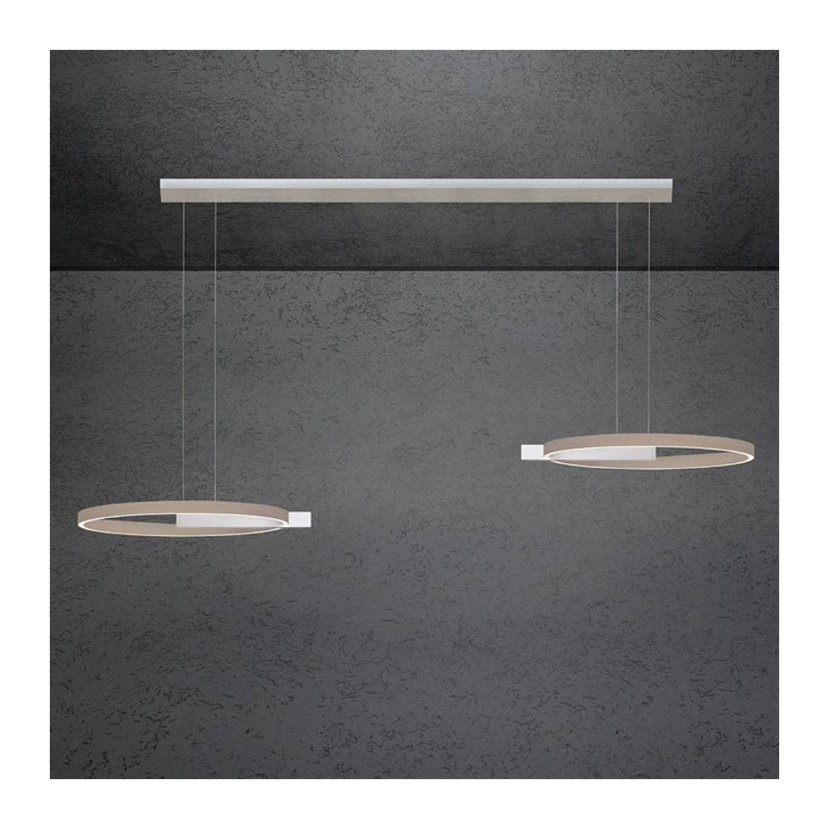 Escale Select Midnight Double LED-Pendelleuchte aus Aluminium in Taupe meliert - Bild 1