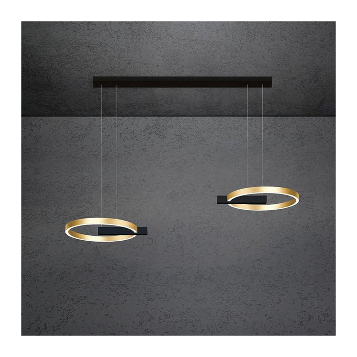 Escale Select Midnight Double LED-Pendelleuchte in Schwarz und Gold modern - Bild 1