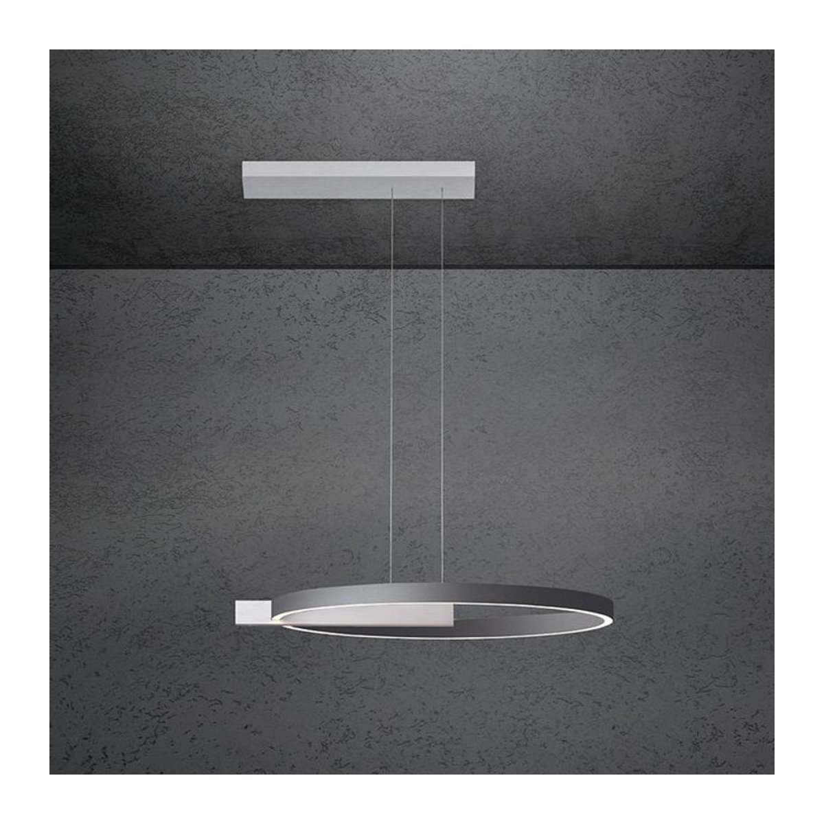Escale Select Midnight LED-Pendelleuchte in Anthrazit aus geschliffenem Aluminium mit 60 cm Durchmesser - Bild 1