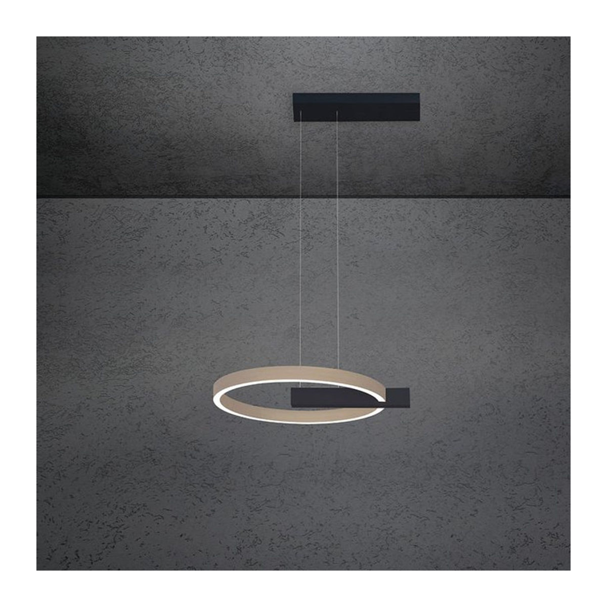 Escale Select Midnight LED-Pendelleuchte in Taupe mit schwarzem Baldachin - Bild 1