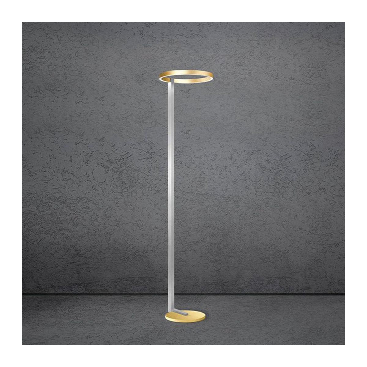 Escale Select Midnight LED-Stehleuchte Modern in Aluminium geschliffen mit Gold-Kopf - Bild 1