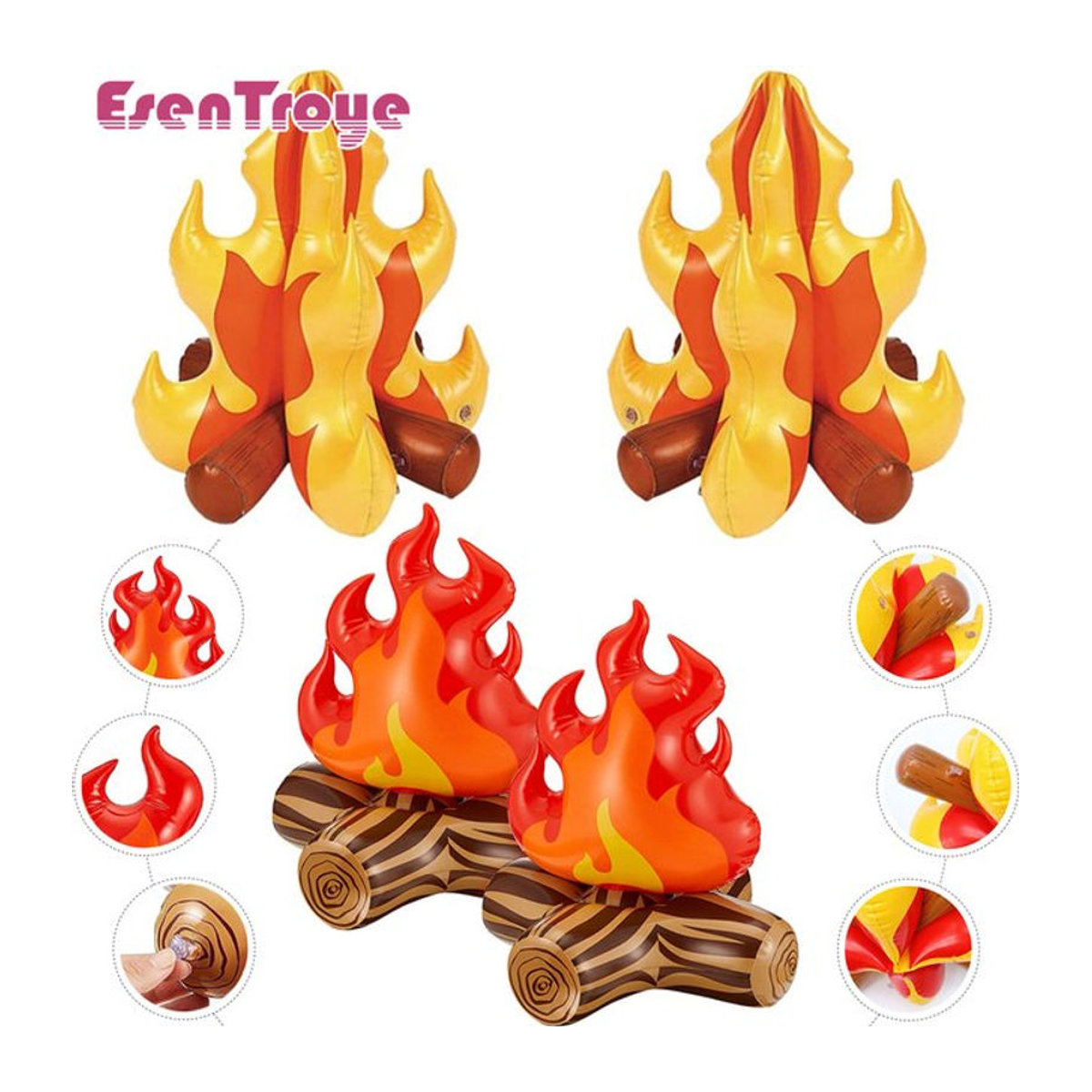 EsenTroye 3D Flammen-Luftballons für künstliches Lagerfeuer, mehrfarbig, Dekoration für Kindergeburtstage und Halloween - Bild 1