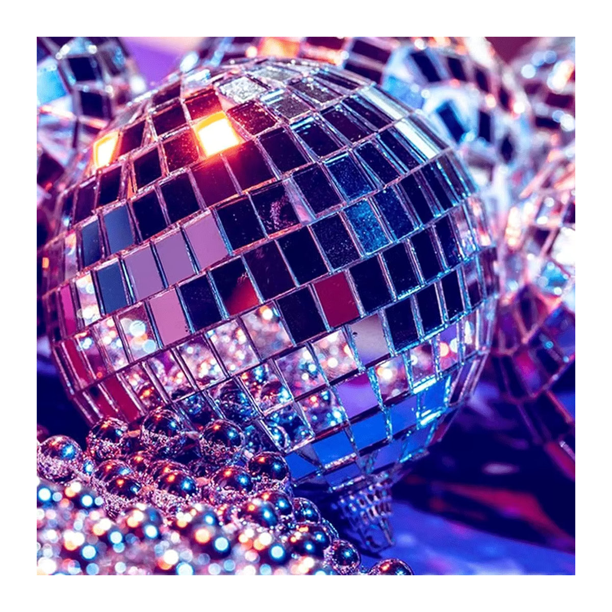 EsenTroye Silberne Disco-Glaskugeln als Hängeornamente mit Schnur für Hochzeit, Weihnachten und Party - Bild 4