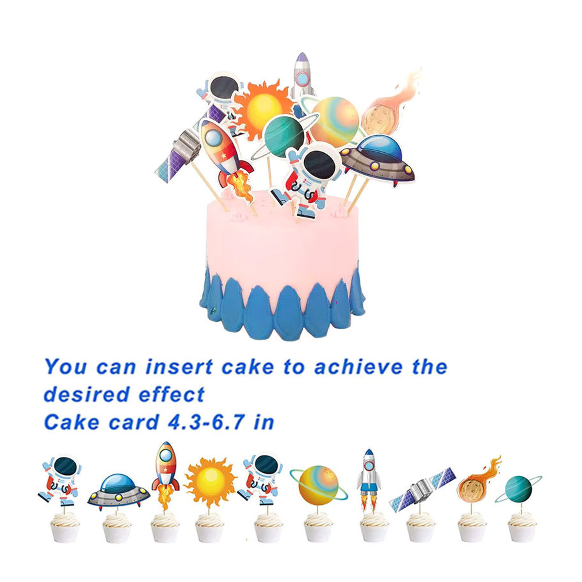 EsenTroye Weltraum Geburtstag Dekoration Set mit Astronauten und Planeten, mehrfarbige Papier Girlande als hängende Dekoration für Kinder - Bild 5