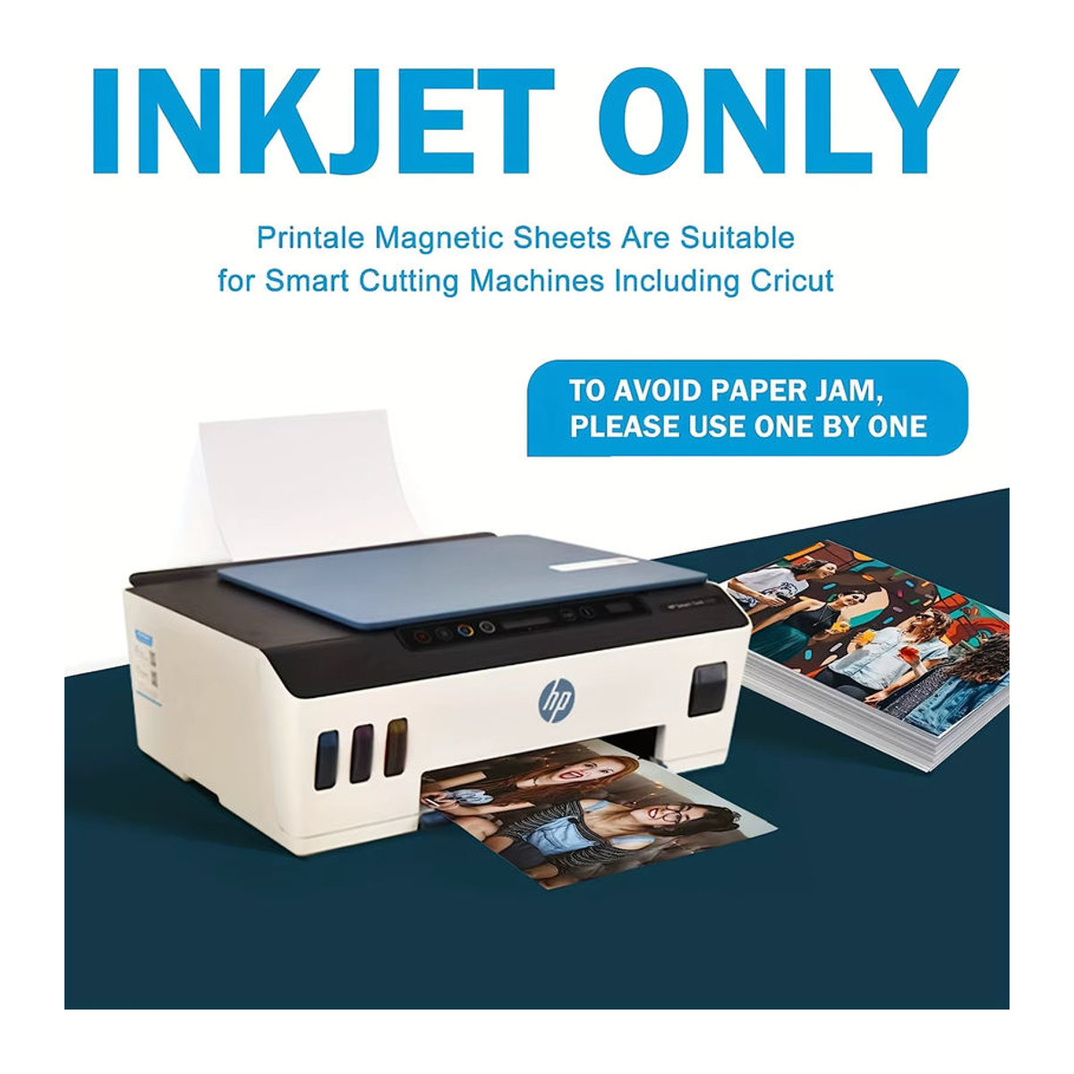 ESHANG 5er Set bedruckbare Magnetfolien in Weiß, mattes Fotopapier für Tintenstrahldrucker, Dicke: 13,5 mm, Rechteckig - Bild 3