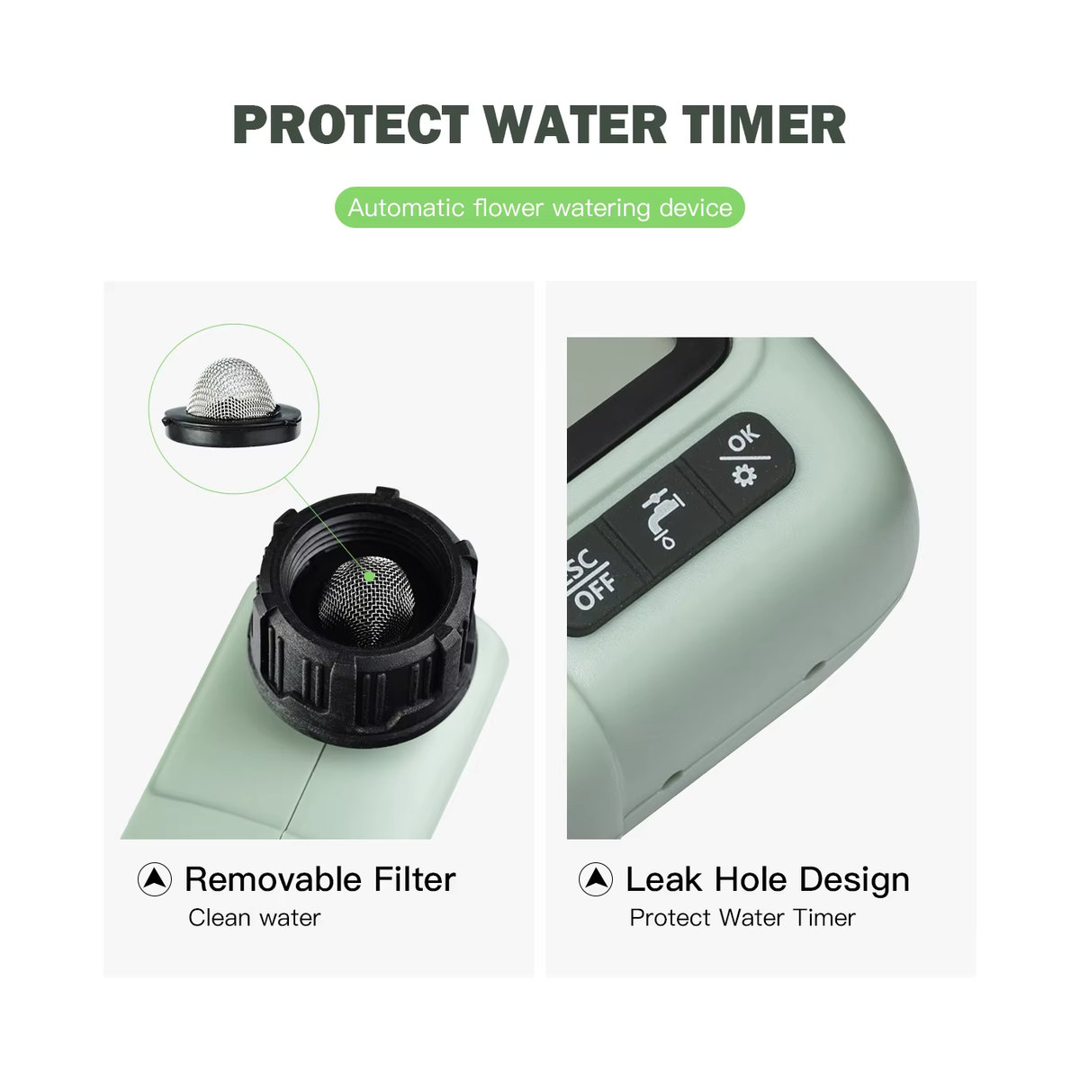 Eshico HCT-322 Automatischer Wassertimer in Grün mit LCD-Display zur intelligenten Gartenbewässerung - Bild 3