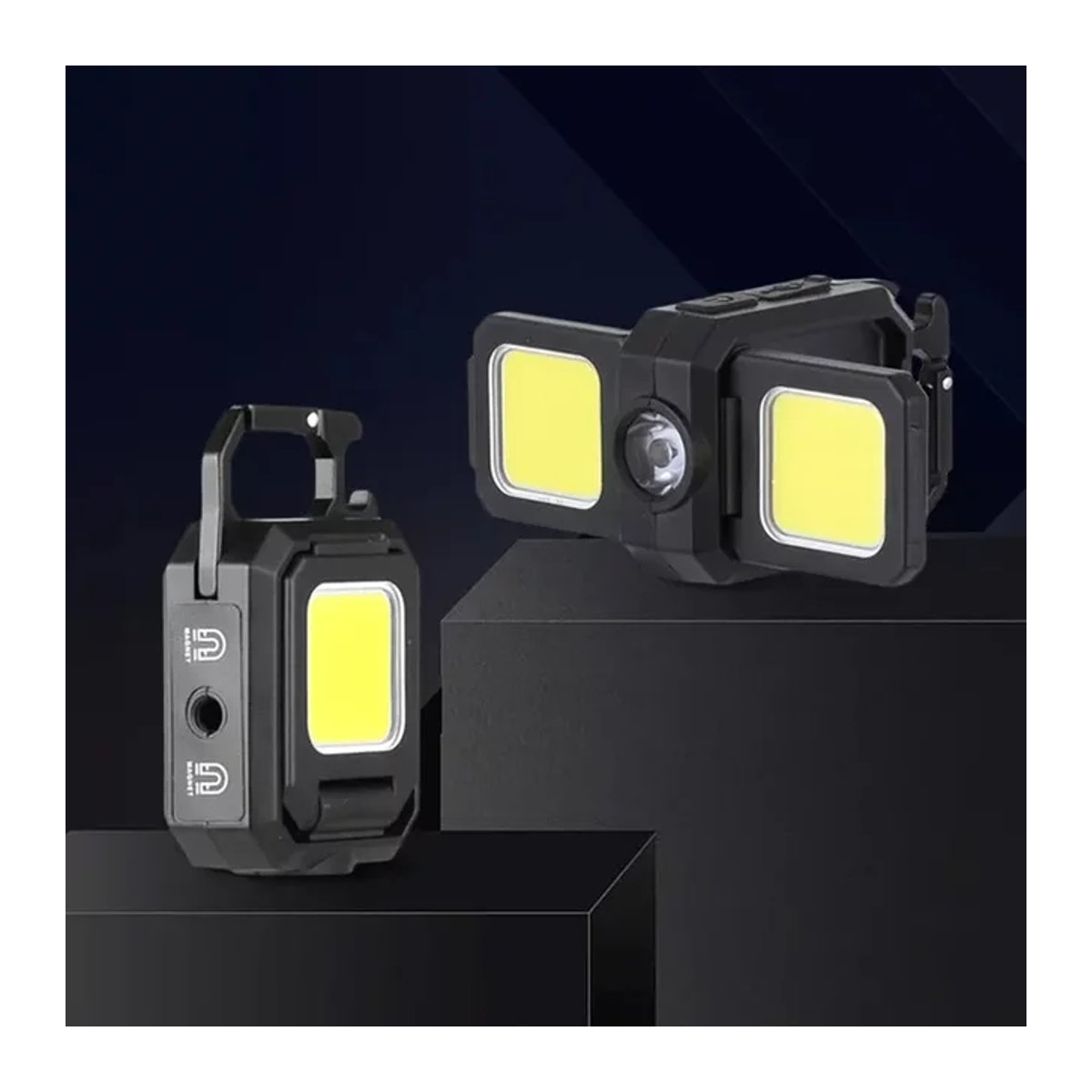 ESMARTER COB-Schlüsselanhänger-Arbeitsleuchte mit Dual-Lichtquelle, 5 Modi, wiederaufladbar, tragbares LED-Licht für Camping und Wandern - Bild 1