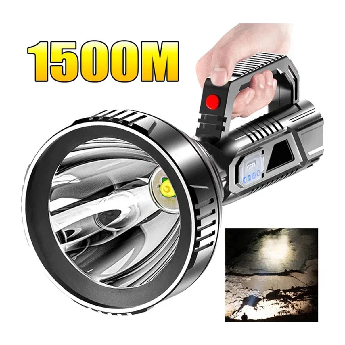 ESMARTER High Power LED Taschenlampe USB aufladbar und wasserdicht für Camping und Angeln - Bild 1