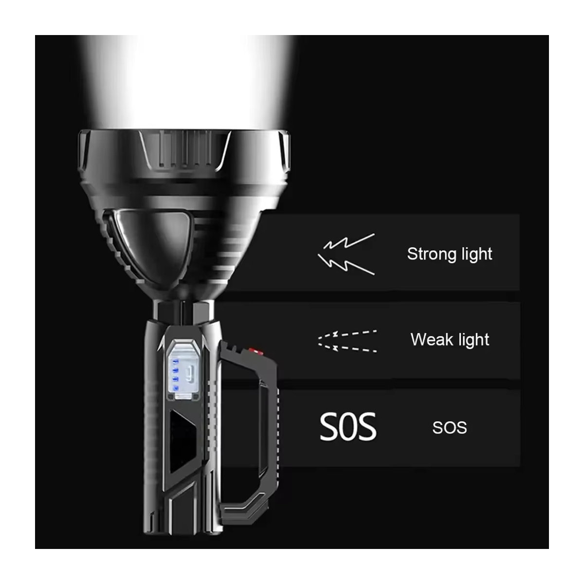 ESMARTER High Power LED Taschenlampe USB aufladbar und wasserdicht für Camping und Angeln - Bild 2