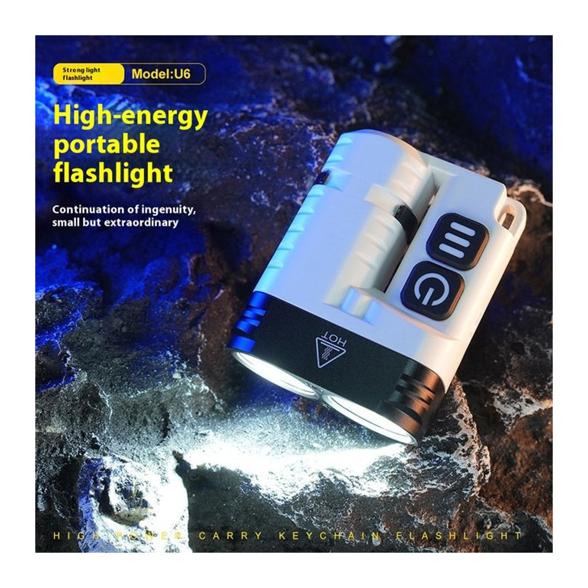 ESMARTER LED EDC Schlüsselbund Taschenlampe mit Magnet und 10 Beleuchtungsmodi, wiederaufladbar - Bild 1