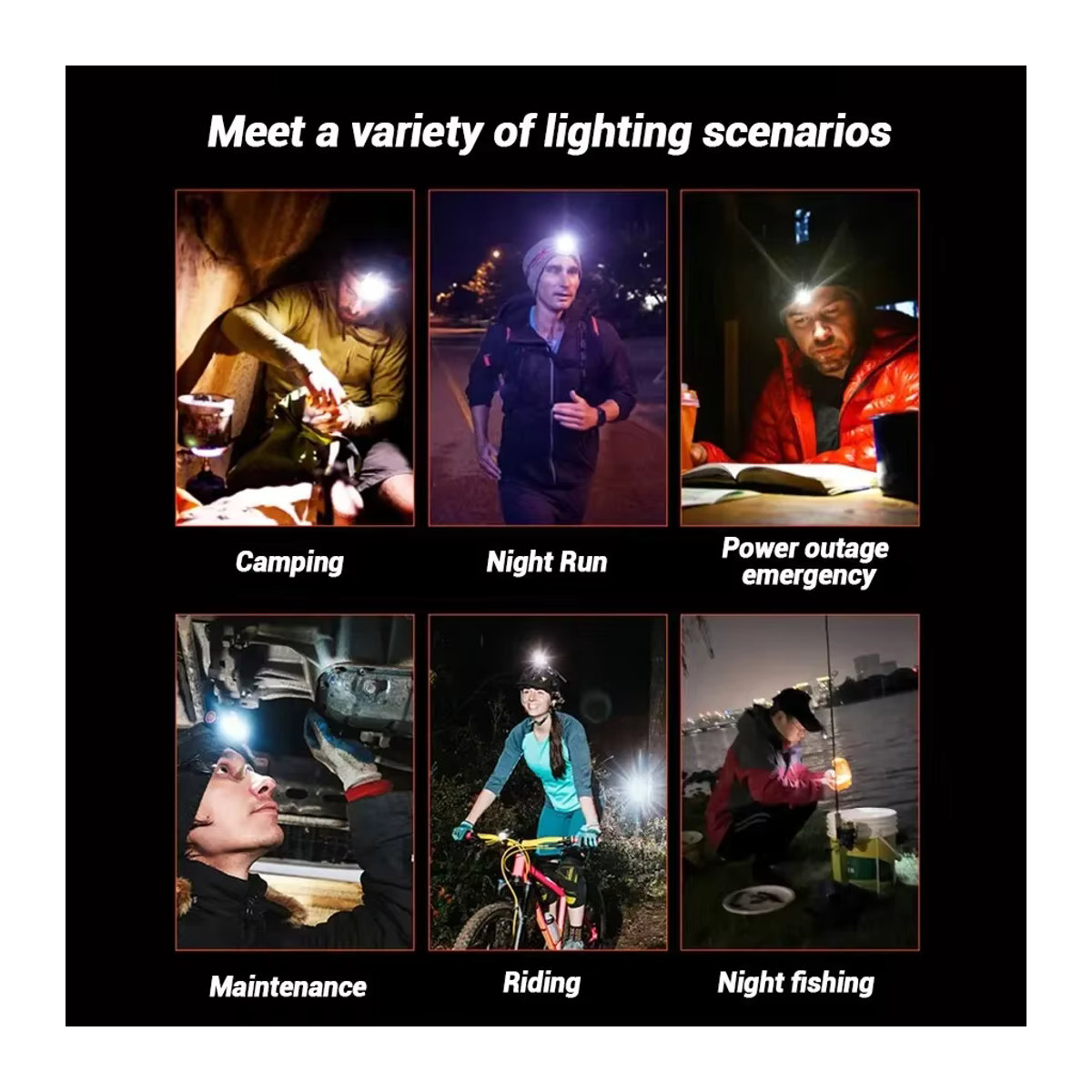 ESMARTER Multifunktionaler Hutclip mit wasserdichtem Scheinwerfer und Schlüsselanhänger, wiederaufladbare Campinglampe für Nachtlauf und Angeln - Bild 2