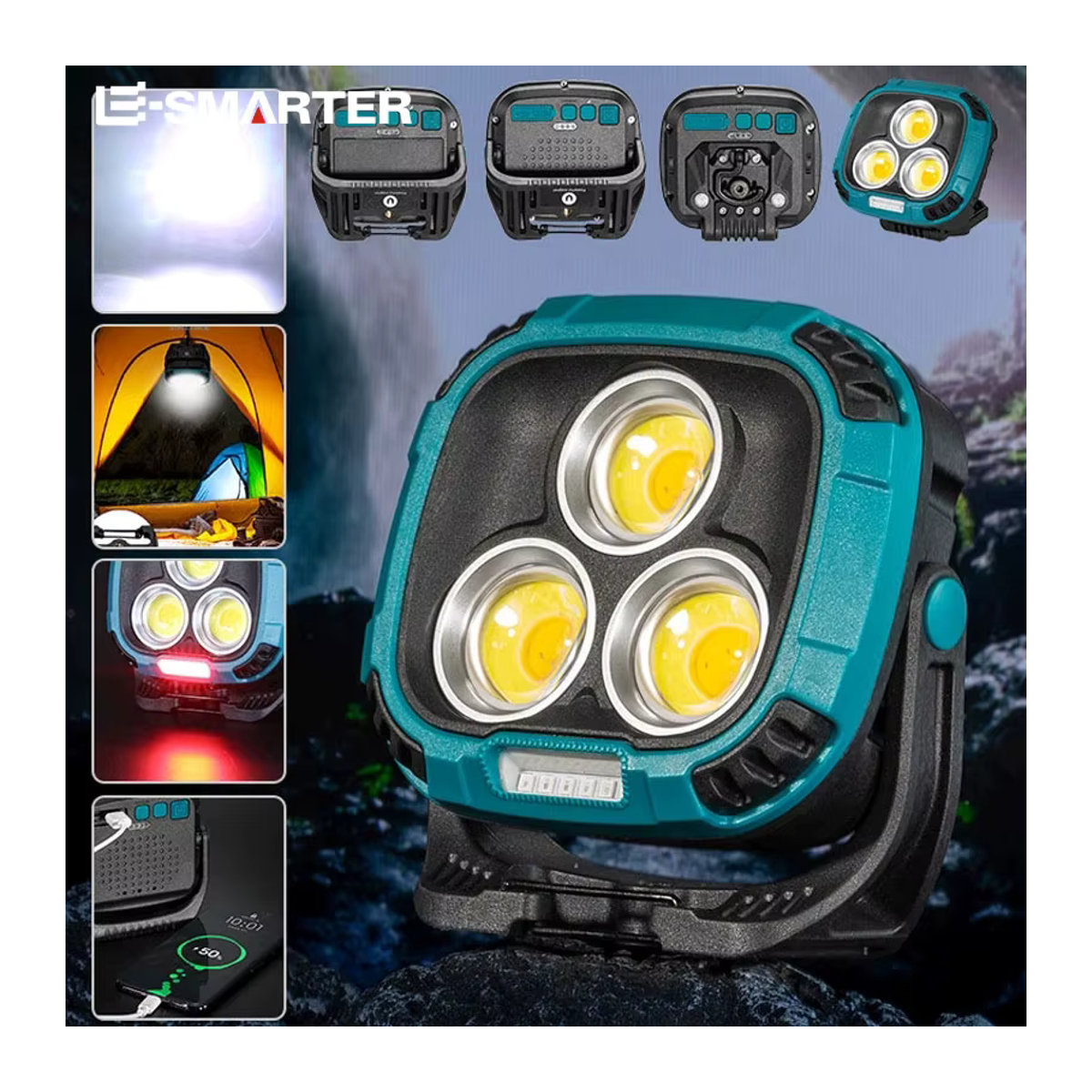 ESMATER W891 COB Multifunktions-tragbarer wiederaufladbarer LED-Scheinwerfer als Arbeitslampe für Notfälle - Bild 5