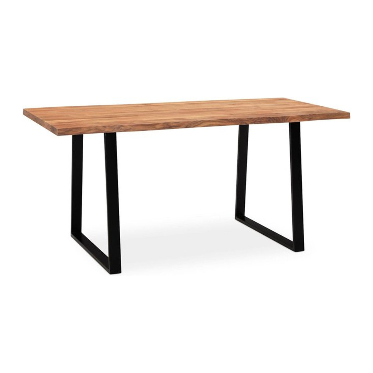 Esstisch aus Massivholz Akazie mit Naturkante im Industrial Design von Kadima Design, Farbe: Braun-Schwarz, B/T: 160 x 80 cm - Bild 1
