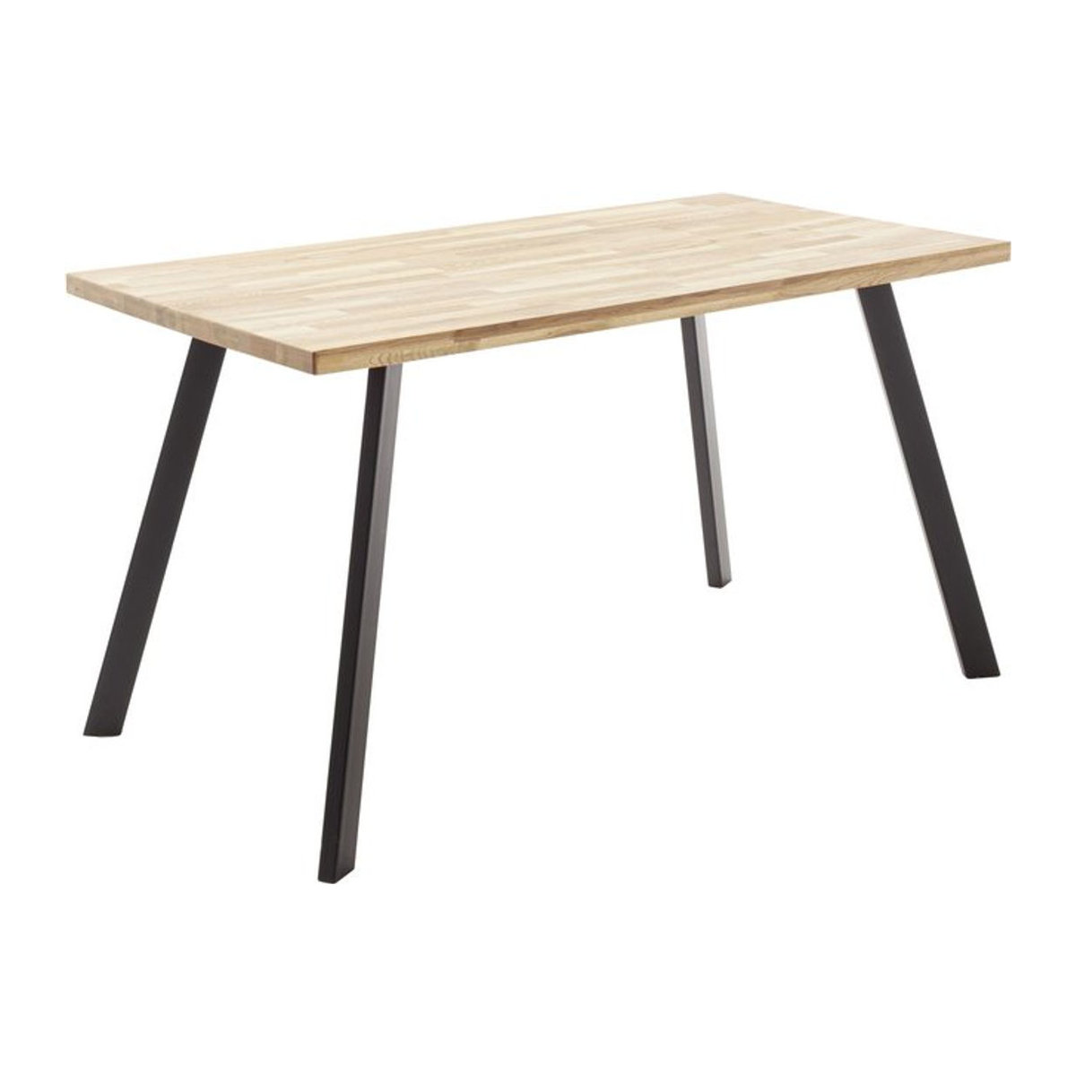 Esstisch HARPER MONTANA im Industrial Design aus Massivholz Eiche und Metall, Rechteckig, B/T/H: 180 x 90 x 76 cm, Farben: Braun, Schwarz, Natur - Bild 1