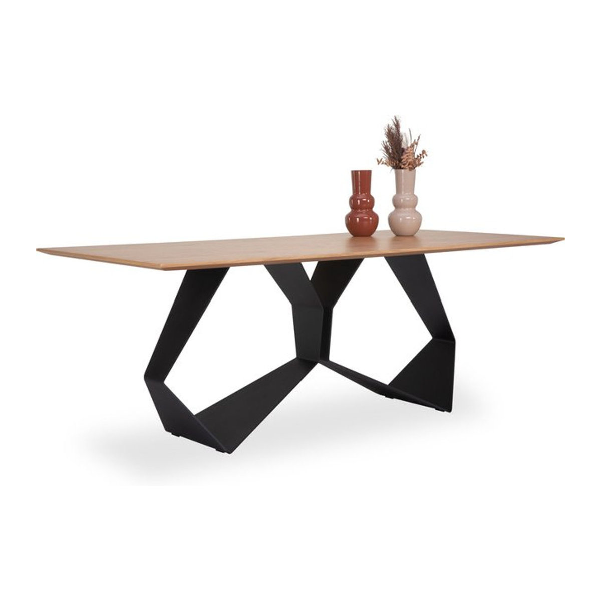 Esstisch KOINOR T1066 in Eiche und Schwarz im Industrial Design, Rechteckig, B/T/H: 200 x 186 x 76 cm - Bild 1