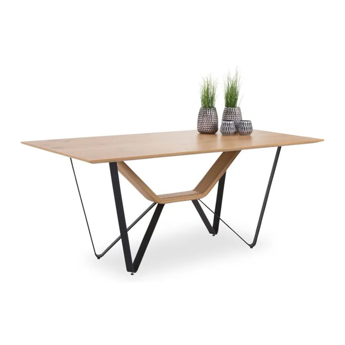 Esstisch KOINOR T5003 Industrial Modern aus Eiche Massivholz und Metall, Rechteckig, Eiche Natur/Schwarz, B: 180 cm, H: 76 cm, T: 80 cm - Bild 1