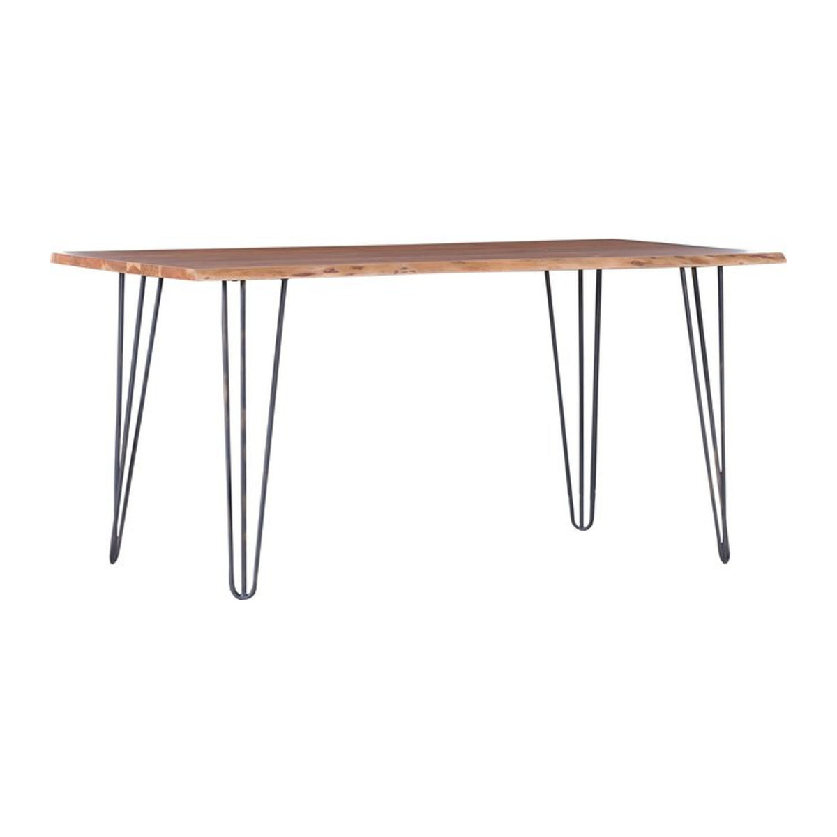Esstisch TENSIO Modern Industrial aus Akazie Massivholz und Metall in Natur und Schwarz, Rechteckig, B: 160 cm, H: 90 cm, T: 44 cm - Bild 1
