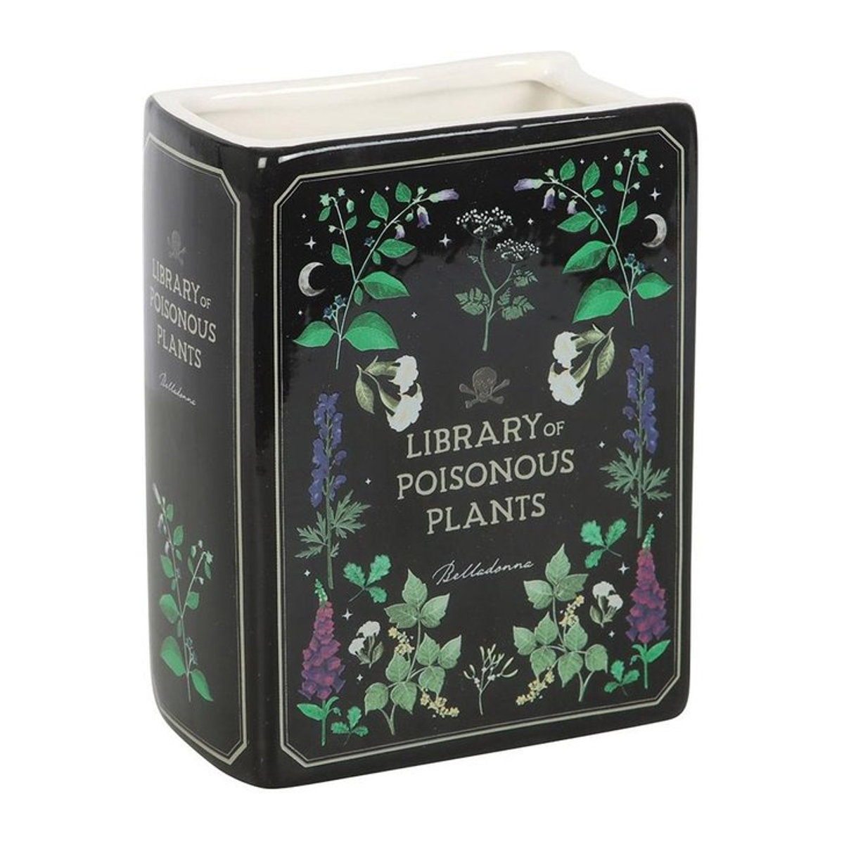 Etwas Anderes Buchvase Giftige Pflanzen aus Keramik in Schwarz, B/T/H: 14,5 x 11,0 x 6,0 cm - Bild 1