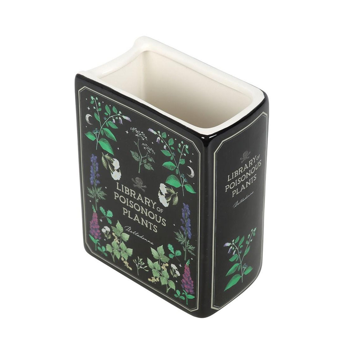 Etwas Anderes Buchvase Giftige Pflanzen aus Keramik in Schwarz, B/T/H: 14,5 x 11,0 x 6,0 cm - Bild 2