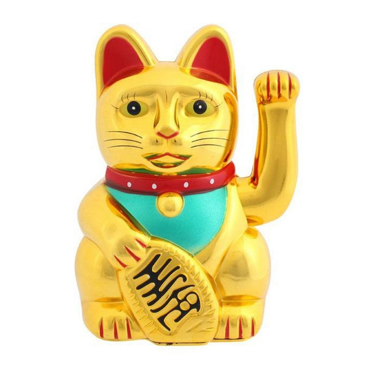 Etwas anderes Goldgeld-Katze Figur in Schwarz aus Kunststoff, B/T/H: 16,0 x 10,4 x 10,7 cm - Bild 1