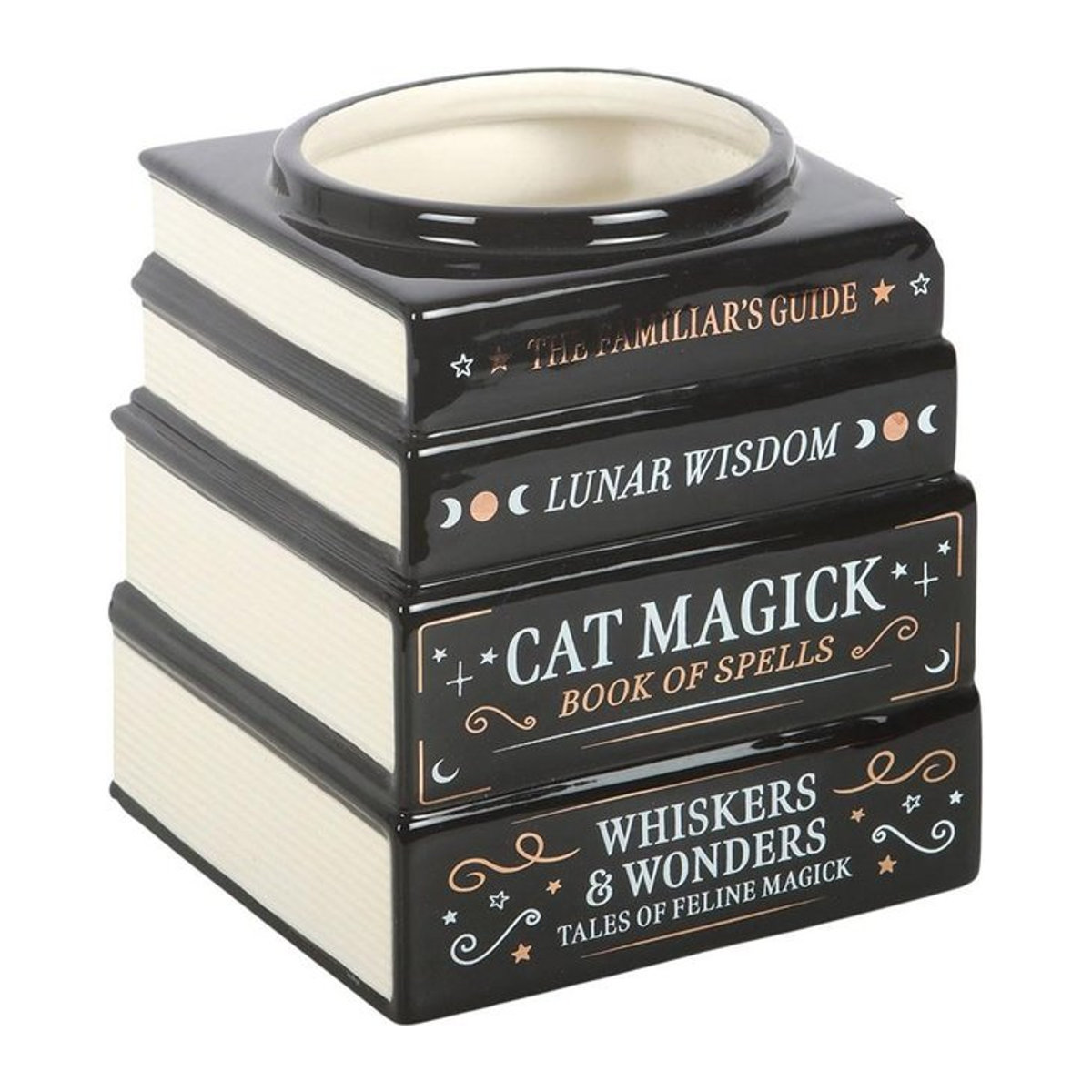Etwas Anderes Keramik Vase Schwarze Katze Magie Buch Stapel, Schwarz, B/T/H: 13 x 13 x 13 cm - Bild 1