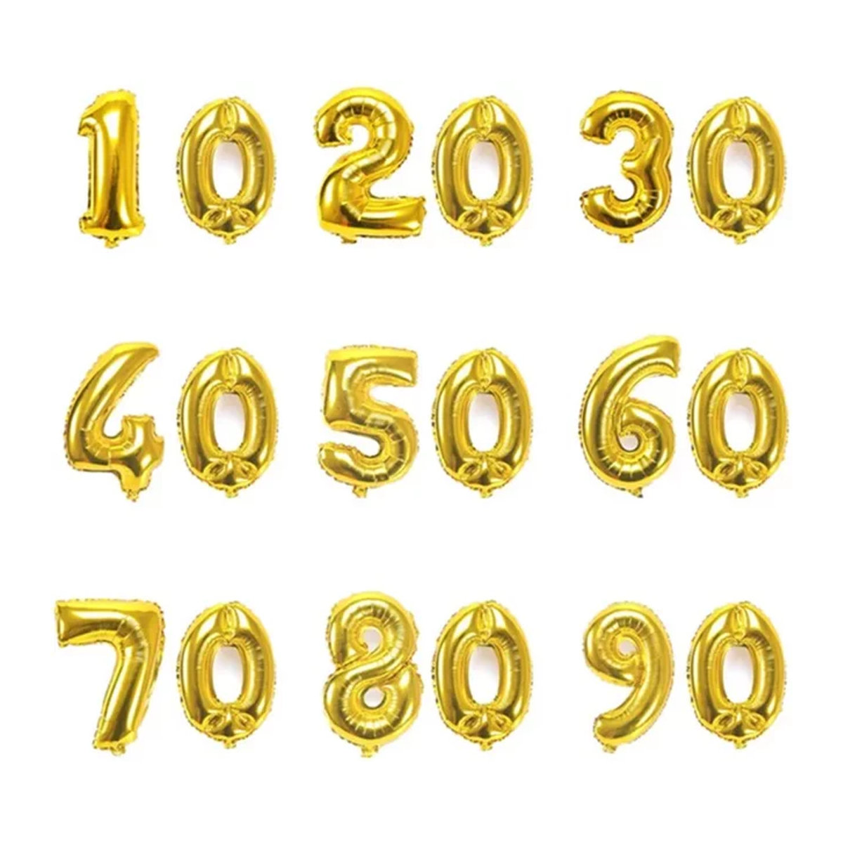 eTya Goldfarbene Luftballons mit Zahlen für Geburtstag und Hochzeitstag, 32 Zoll, Set für Erwachsene - Bild 1