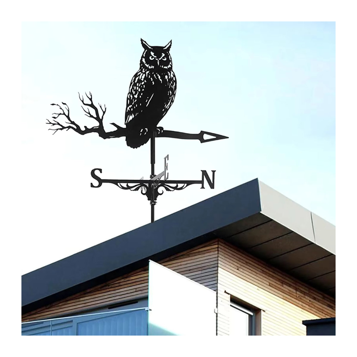 Eulen-Windfahne aus Eisen als dekorative Gartenfiguren für die Heimdekoration - Bild 3
