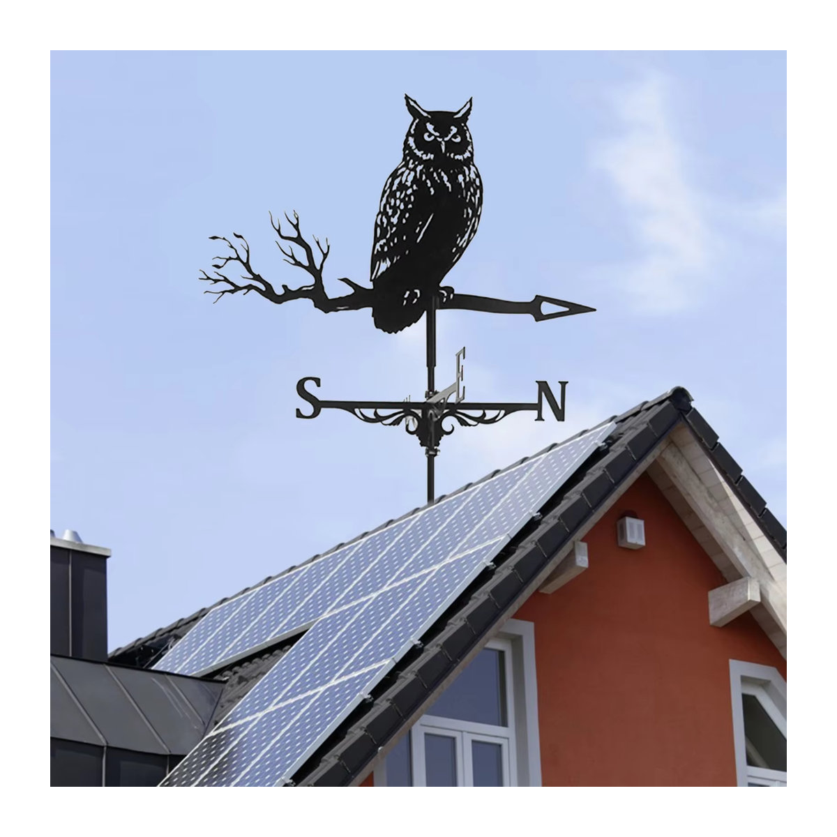 Eulen-Windfahne aus Eisen als dekorative Gartenfiguren für die Heimdekoration - Bild 4