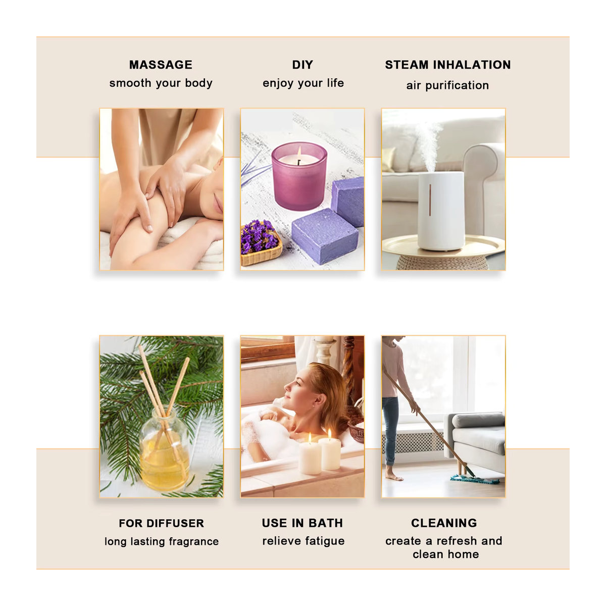 EUQEE Ätherische Öle Set mit Tropfer, Natürliche Pflanzenöle für Diffusor: Lavendel, Minze, Jasmin, Eukalyptus und Neroli, 10 ml pro Flasche - Bild 3