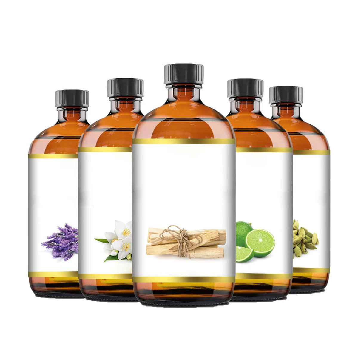 EUQEE Ätherische Pflanzenöle Set für Diffusor, 5 verschiedene Düfte in braunen Glasflaschen, 118 ml - Bild 4