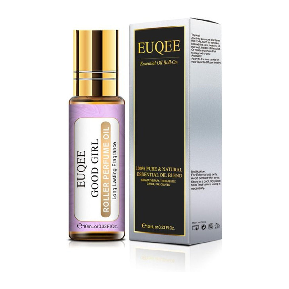 EUQEE Roller-Parfümöl Good Girl mit Veilchen, Kokosnuss und Vanille für Luftbefeuchter und Hautpflege, 10 ml - Bild 1