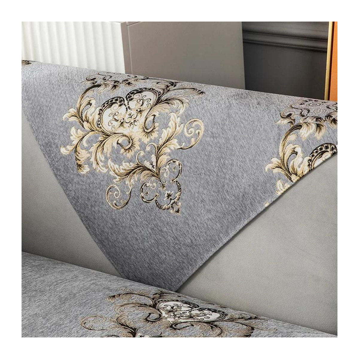 Europa Chenille Jacquard Sofa Set mit Kissen für das ganze Jahr, 1 Stück, Maße Kissen: 70 x 70 cm - Bild 1