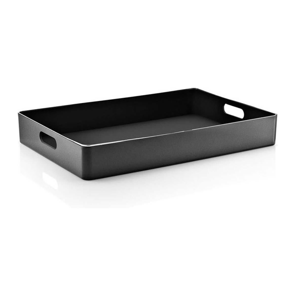 Eva Solo Tablett in Schwarz, minimalistisches Design aus Metall und Kunststoff, rechteckig mit Cutout-Elementen - Bild 1